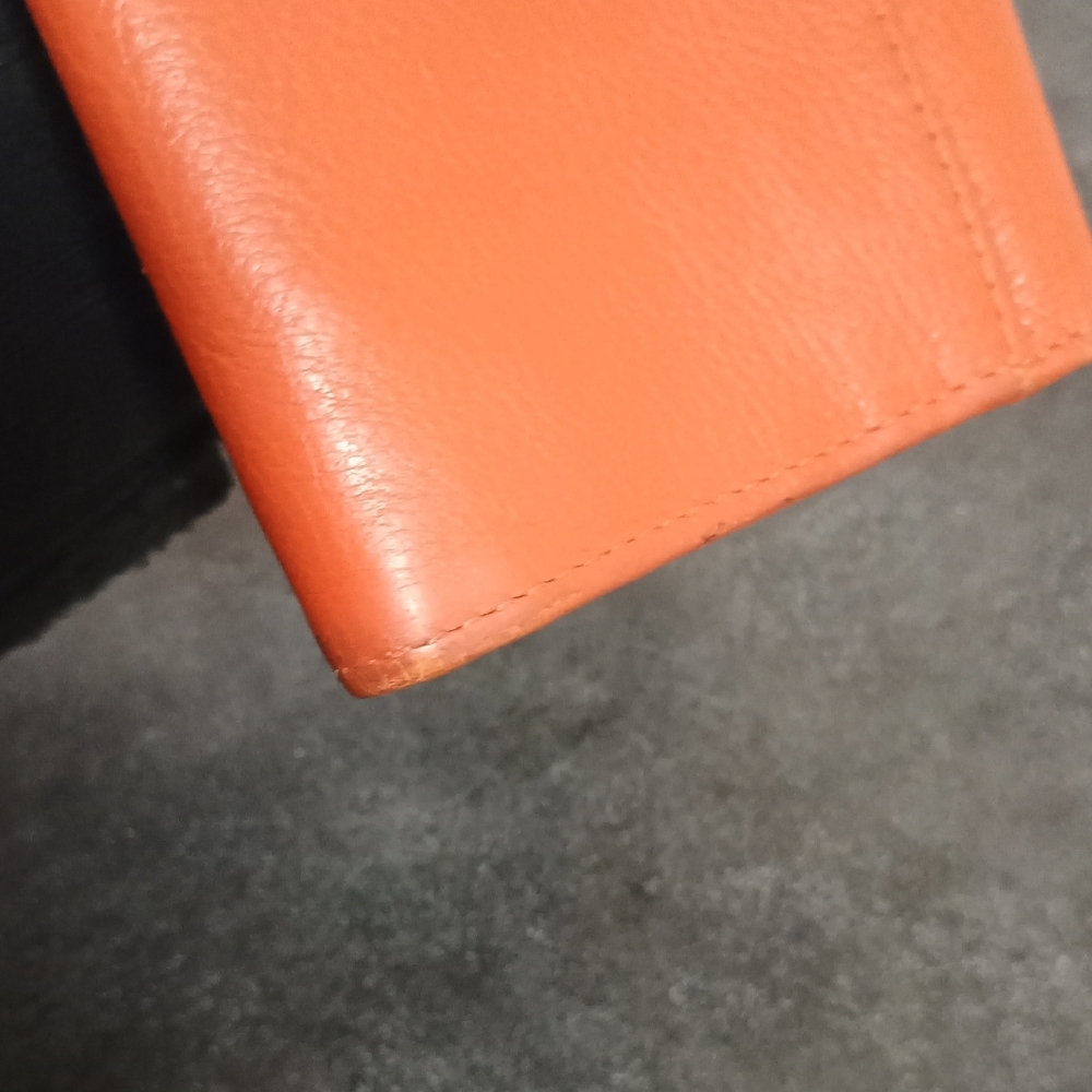 Furla Tangerine Pebbled Leather Continental Wallet - Silver Bow Edition GUC - Picture 13 of 14